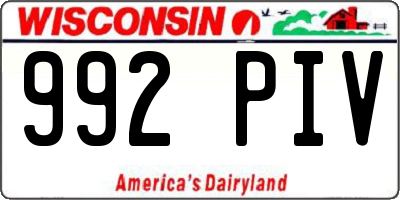 WI license plate 992PIV