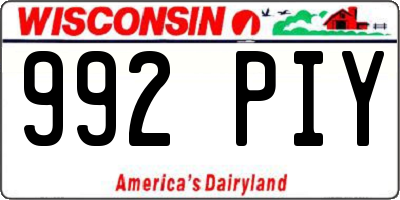 WI license plate 992PIY