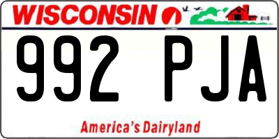 WI license plate 992PJA