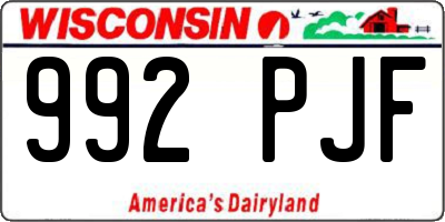 WI license plate 992PJF