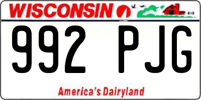 WI license plate 992PJG