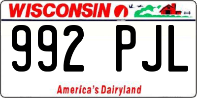 WI license plate 992PJL