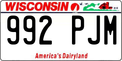 WI license plate 992PJM
