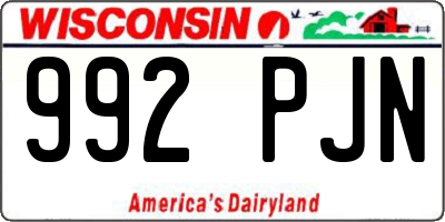 WI license plate 992PJN
