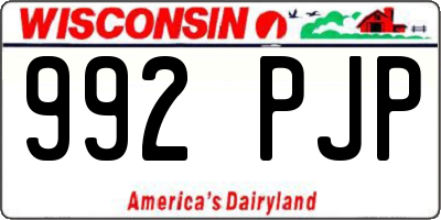 WI license plate 992PJP
