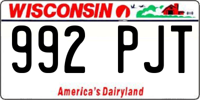 WI license plate 992PJT