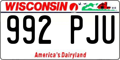 WI license plate 992PJU