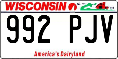 WI license plate 992PJV