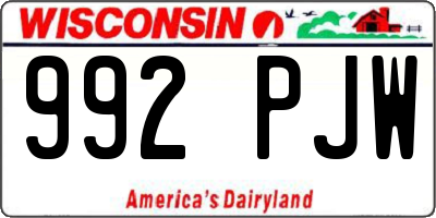WI license plate 992PJW