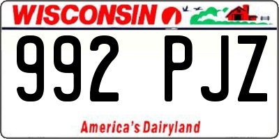 WI license plate 992PJZ