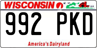 WI license plate 992PKD
