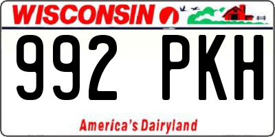 WI license plate 992PKH