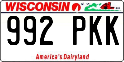 WI license plate 992PKK