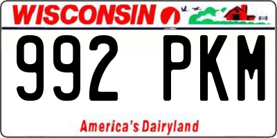 WI license plate 992PKM
