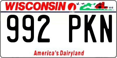WI license plate 992PKN