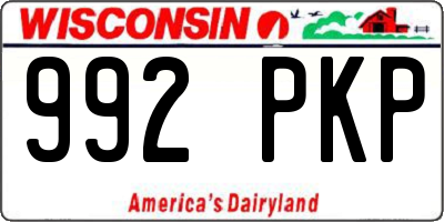 WI license plate 992PKP