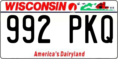 WI license plate 992PKQ
