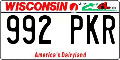 WI license plate 992PKR