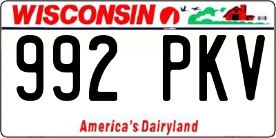 WI license plate 992PKV