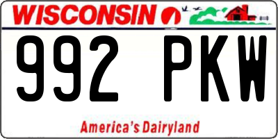 WI license plate 992PKW