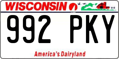 WI license plate 992PKY