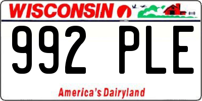 WI license plate 992PLE