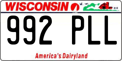 WI license plate 992PLL