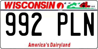 WI license plate 992PLN