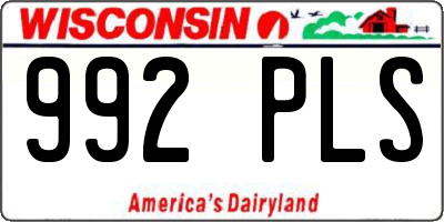 WI license plate 992PLS