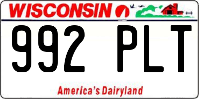 WI license plate 992PLT