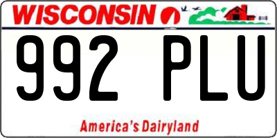 WI license plate 992PLU
