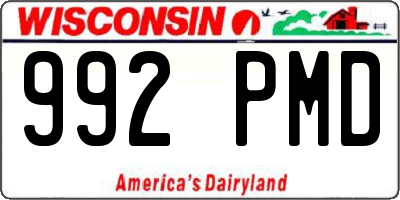 WI license plate 992PMD