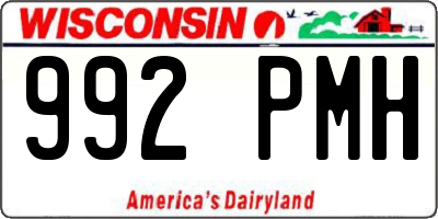 WI license plate 992PMH