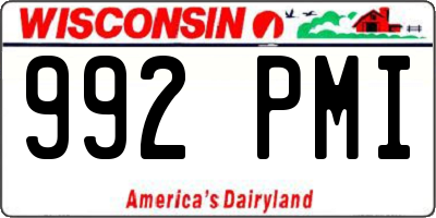 WI license plate 992PMI