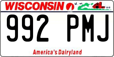WI license plate 992PMJ