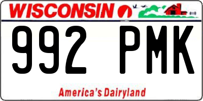 WI license plate 992PMK