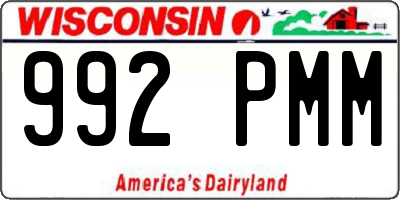 WI license plate 992PMM