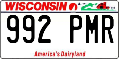 WI license plate 992PMR