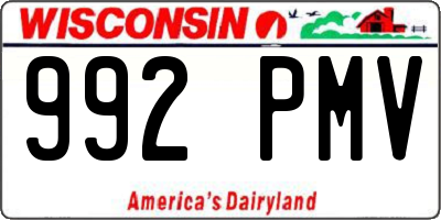 WI license plate 992PMV