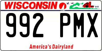 WI license plate 992PMX