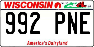 WI license plate 992PNE