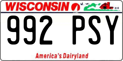 WI license plate 992PSY