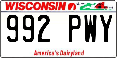WI license plate 992PWY