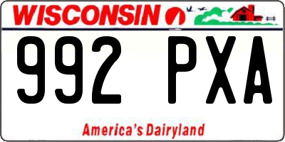 WI license plate 992PXA