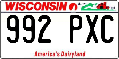 WI license plate 992PXC