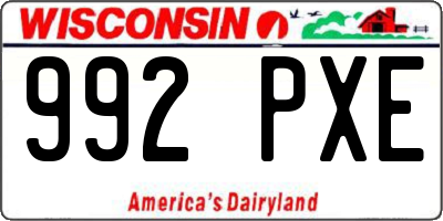 WI license plate 992PXE