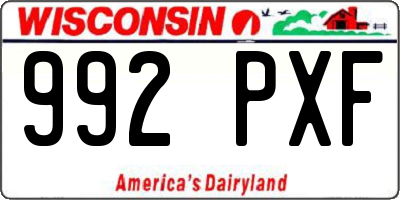 WI license plate 992PXF