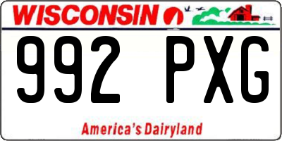 WI license plate 992PXG
