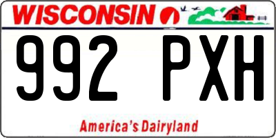 WI license plate 992PXH
