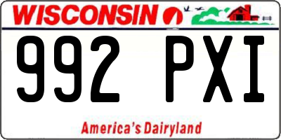 WI license plate 992PXI